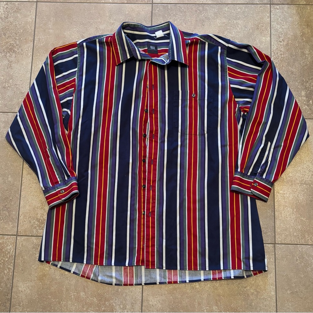 Vintage Man’s World Striped Button Up Long Sleeve